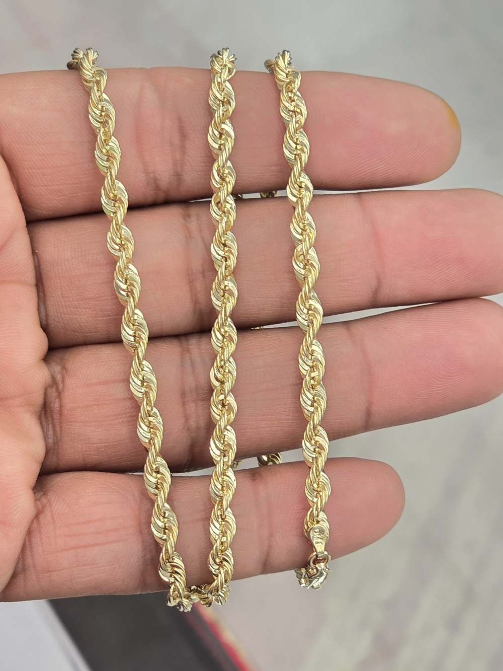 10k Real Gold Rope Chain 4mm 24 Inches - Picture 4 of 10